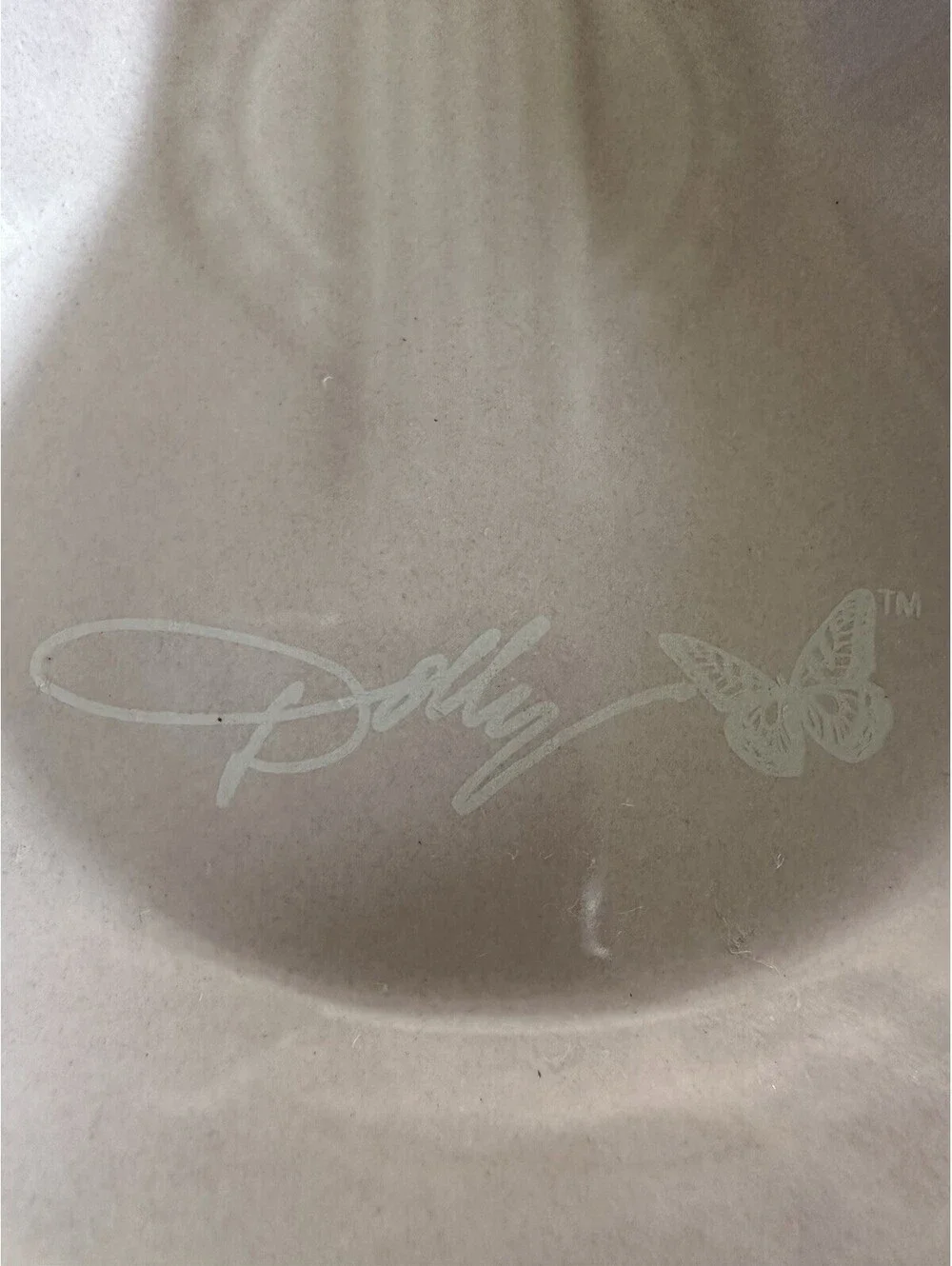 Dolly Parton Pink Guitar Spoon Rest Ceramic Butterfly Signature 10